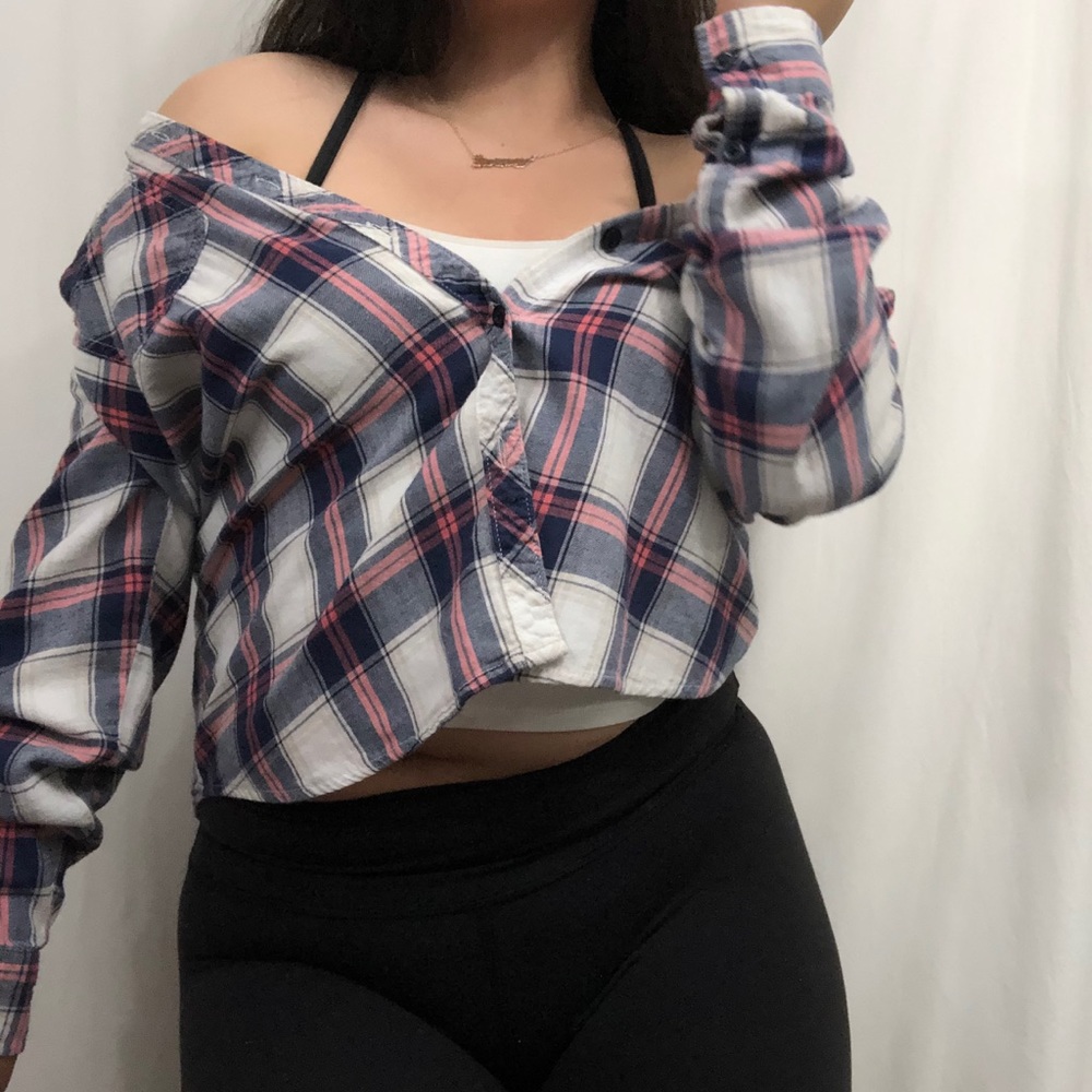 Blue and pink flannel